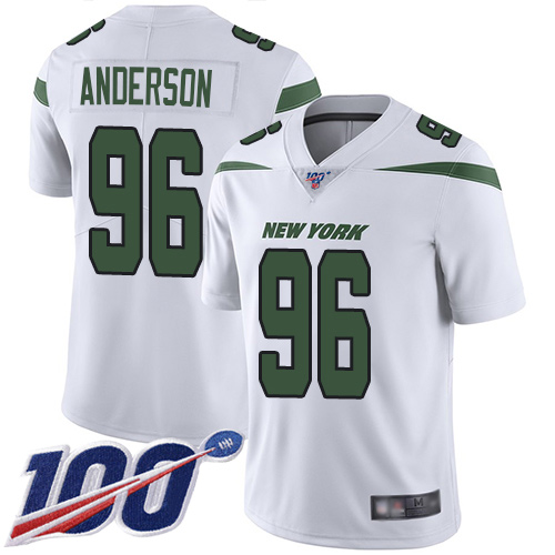 New York Jets Limited White Youth Henry Anderson Road Jersey NFL Football #96 100th Season Vapor Untouchable